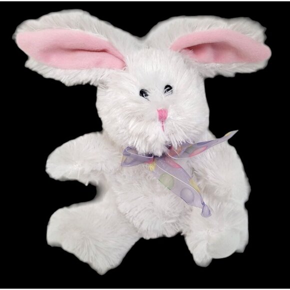 American Greetings Bunny Rabbit Plush Stuffed Animal 8"  White Bow Easter Spring - Picture 1 of 8
